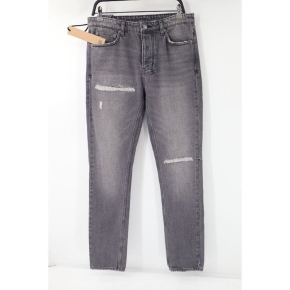 NWT ksubi jeans men's 32 L32 Chitch Neutralise gray button fly distressed patch - Picture 1 of 13